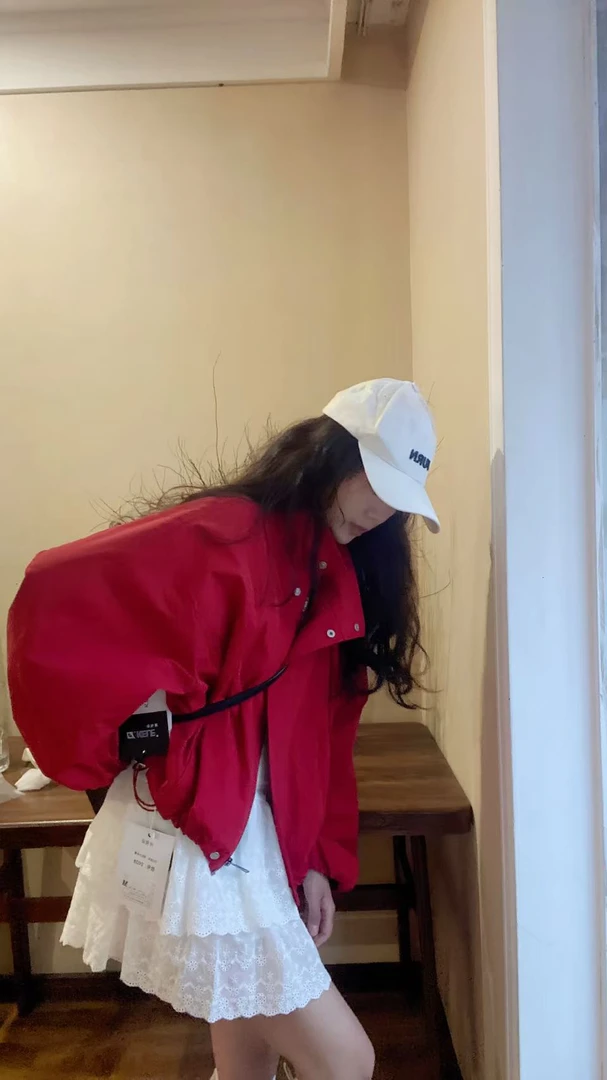 休闲风直下摆常规少女风短外套轻职风立领