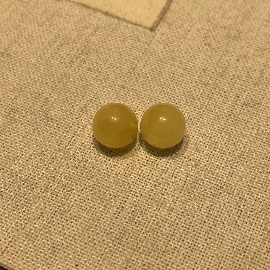 【佳哥严选】J06419-蜜蜡圆珠对珠-8mm左右+