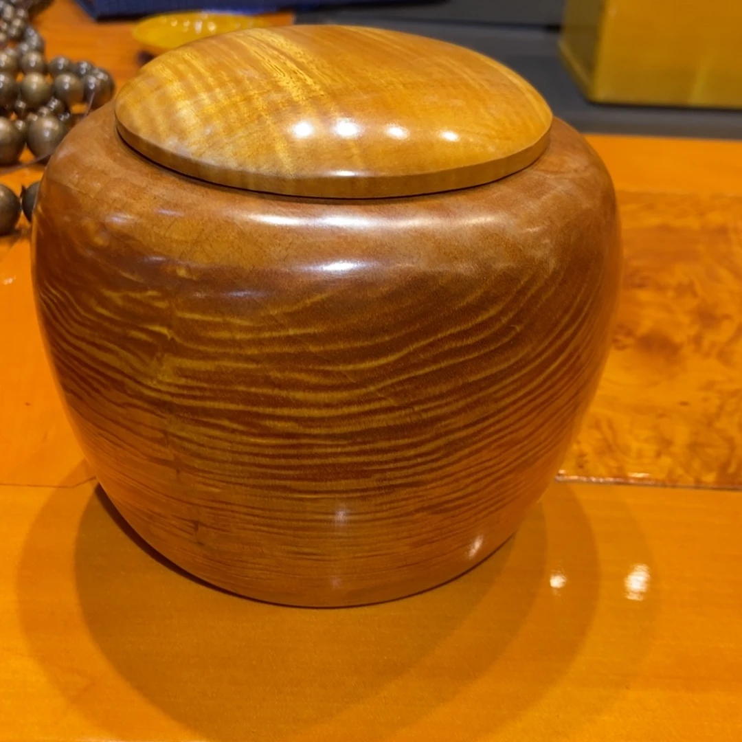 楠木满水波茶叶罐天地盖