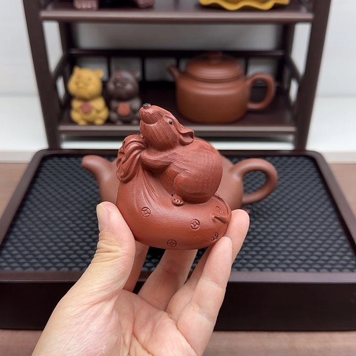 茶案朱泥老鼠茶宠