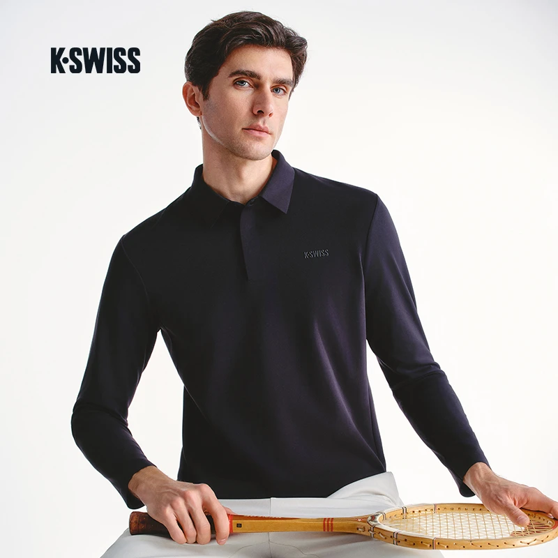 KSWISS盖世威男polo衫 25春季新款 百搭休闲时尚长袖T恤1011494
