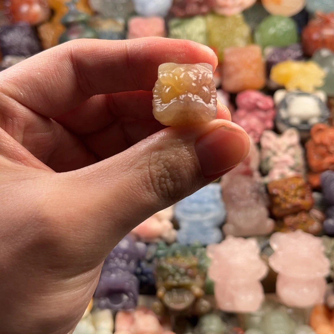 天然国潮醒狮手把件