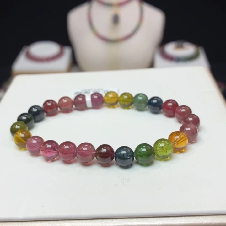 碧玺未镶嵌手链7.2mm±