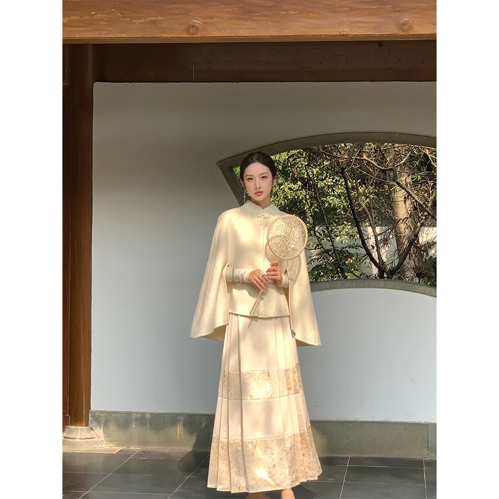 从一时刻 搭配毛领   马面裙CY-S23387