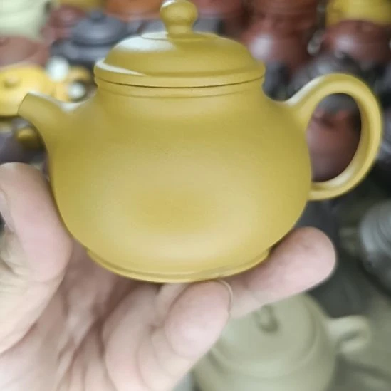茶壶紫砂原矿黄金段泥高潘壶180cc半手工