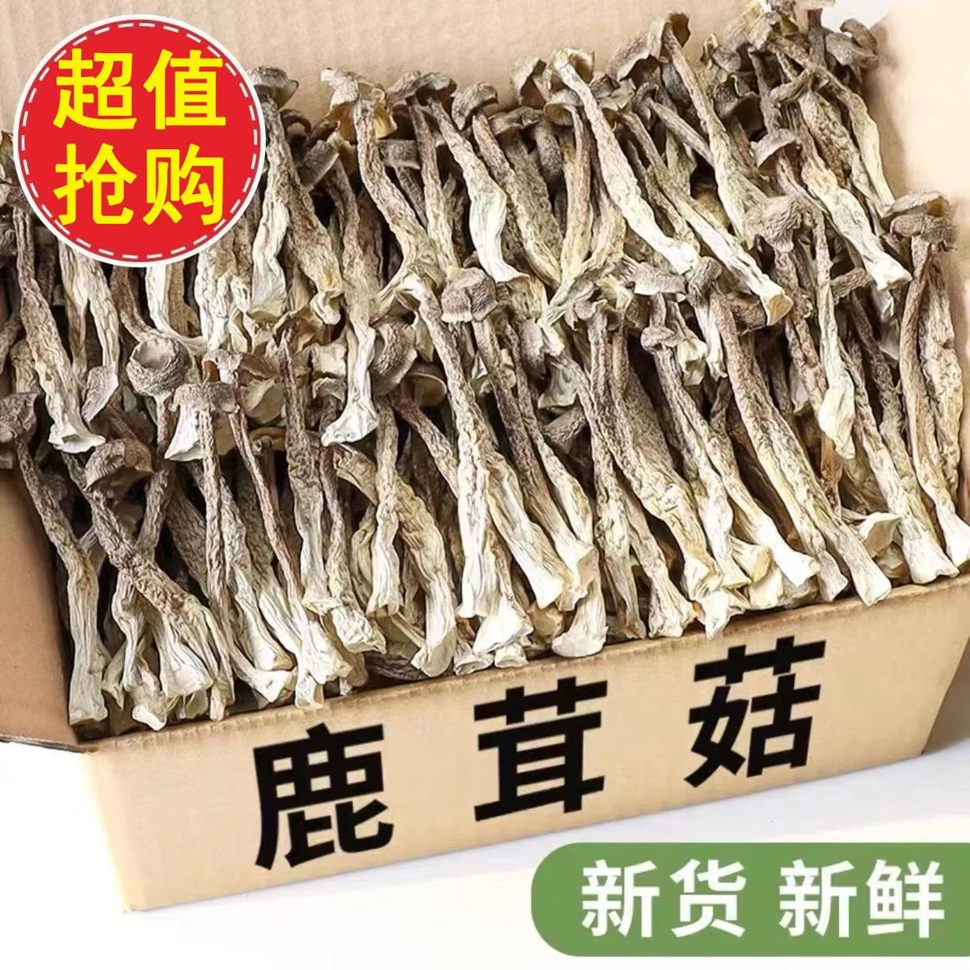 【净重无熏无硫】甄选古田精品鹿茸菇干货头茬日晒营养新鲜整根批发