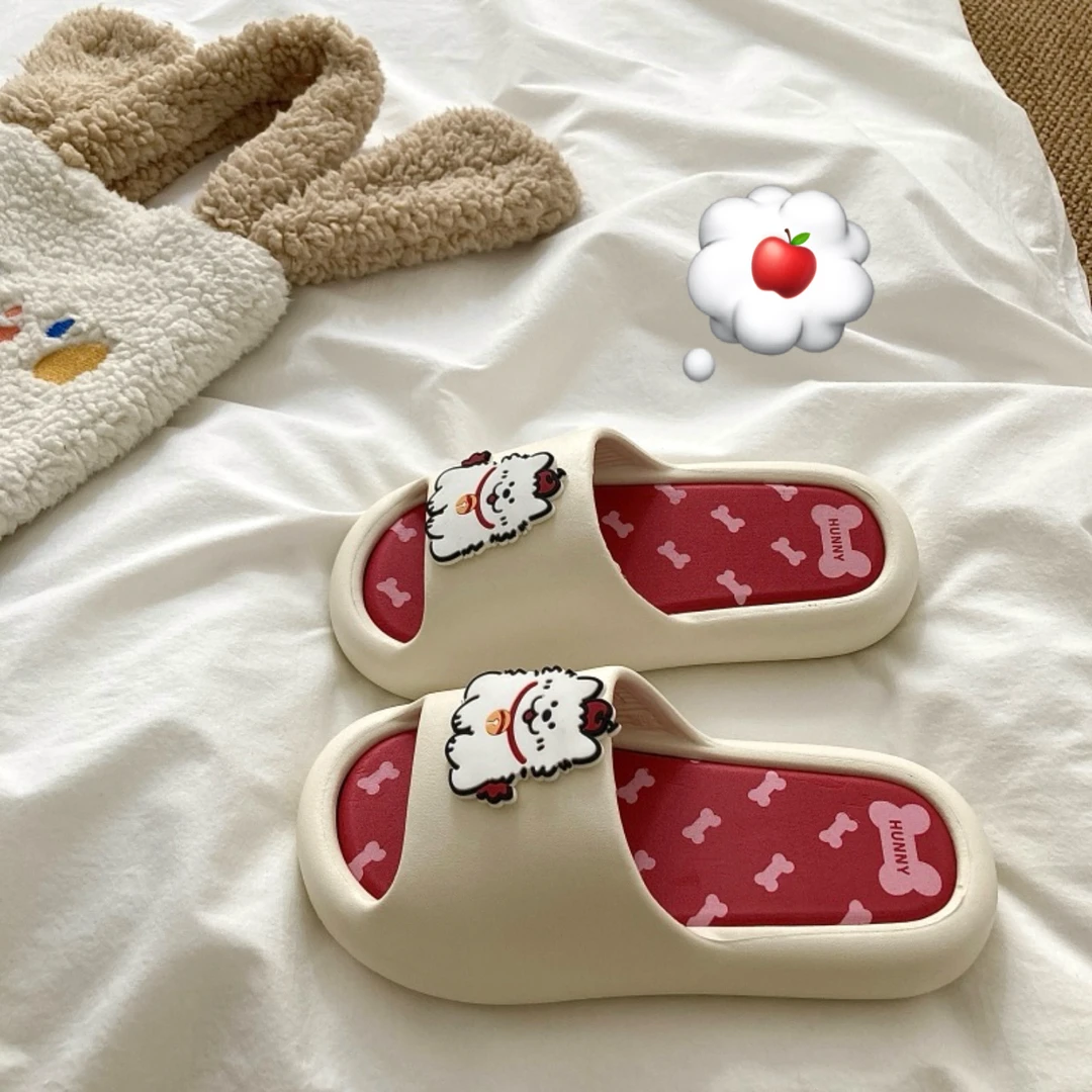 苹果小狗~！可爱软萌ins居家凉女夏季透气拖鞋女款学生宿舍