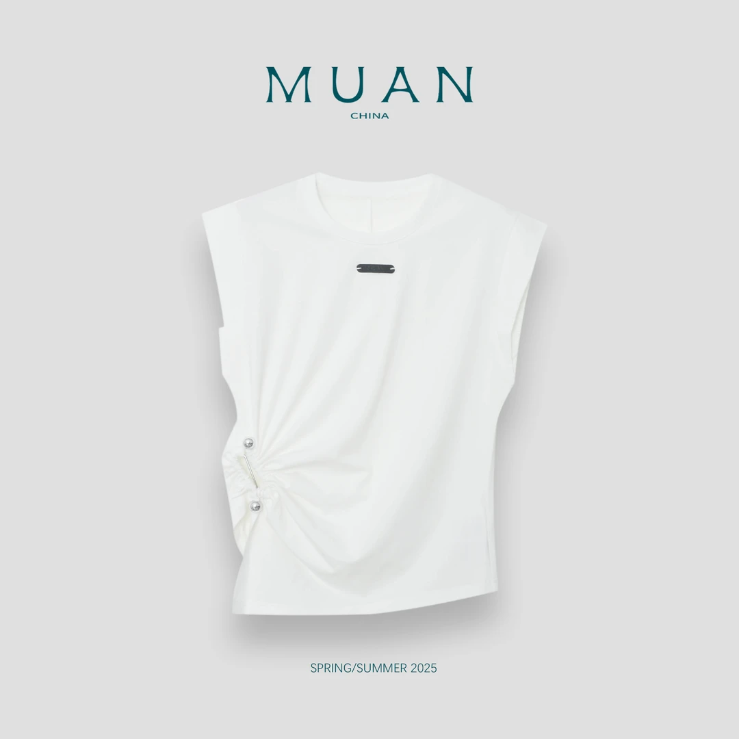 【机能背心】MUAN定制高级百搭无袖上衣打底背心宽松女YJ-23858