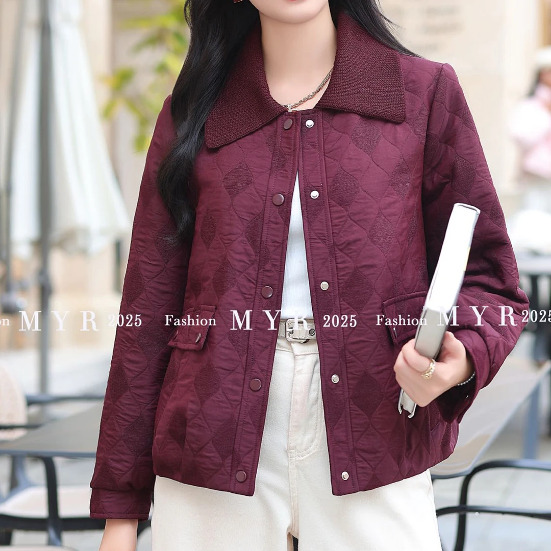 2025新品夹棉百搭翻领短款外套901