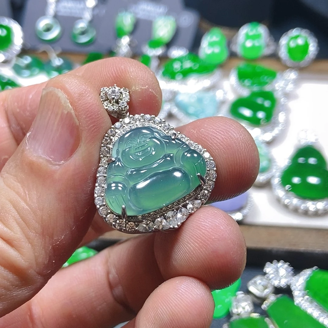翡翠银S925镶嵌吊坠(不含链)720吊坠
