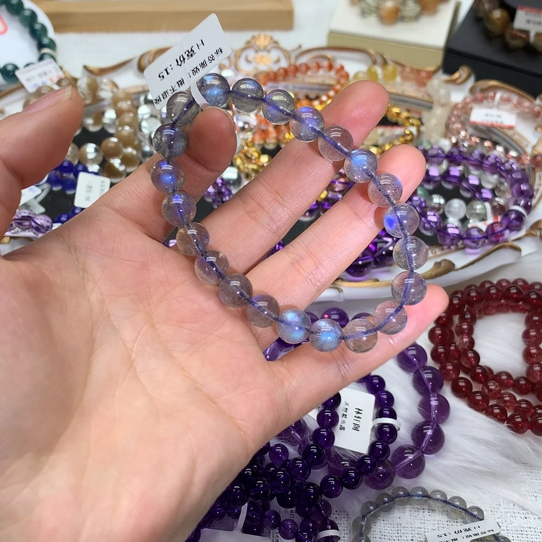 拉长石未镶嵌手链手链8.6