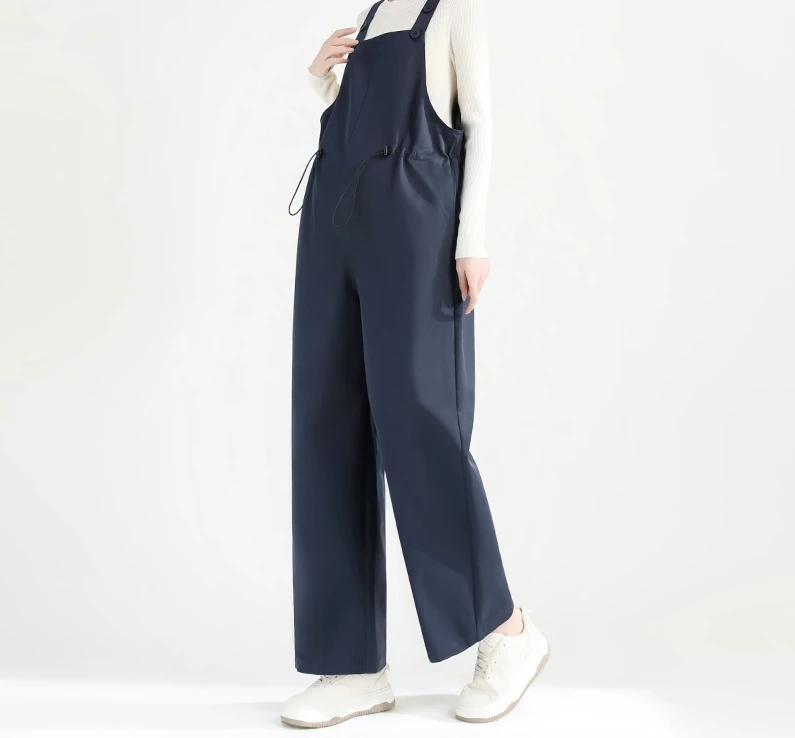 孕妇背带裤春秋款时尚减龄大码宽松休闲直筒阔腿裤秋冬