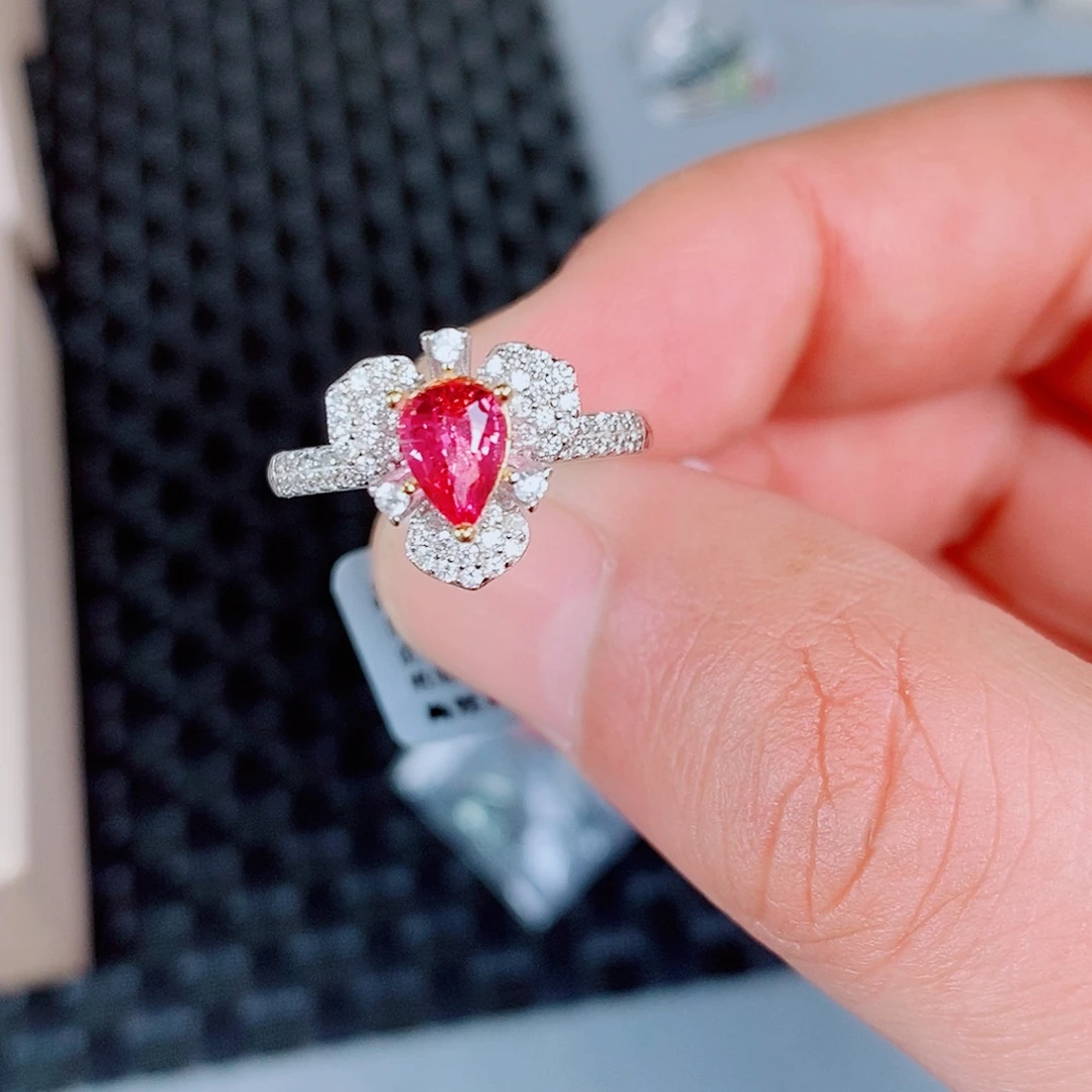 戒指银S925镶嵌碧玺