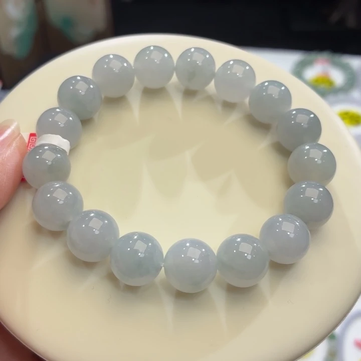 翡翠未镶嵌手链冰胶蓝飘卡12.2