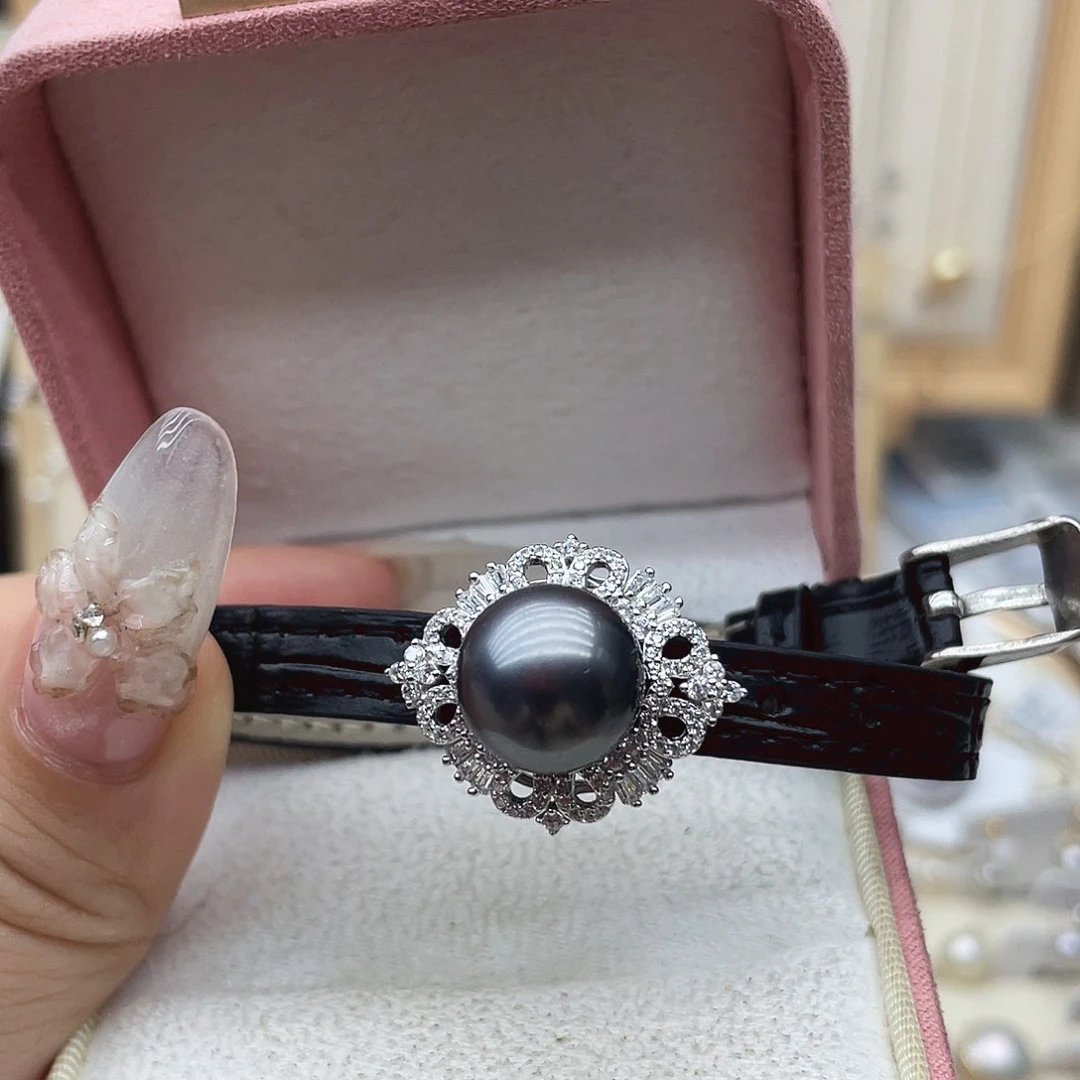 银S925镶嵌海水珍珠手链Z7