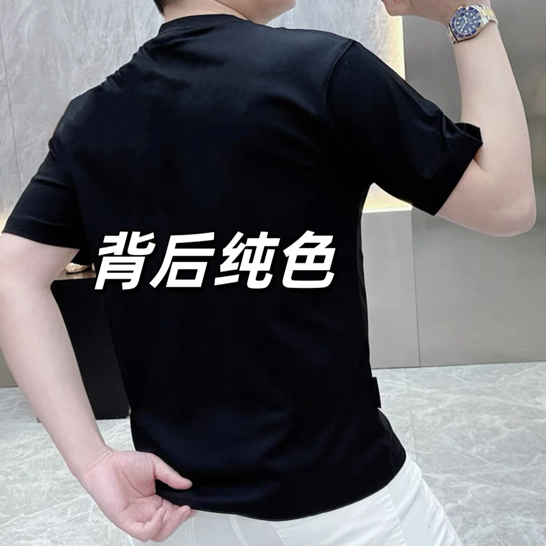 马年本命年红色纯棉字母骏马印花短袖T恤男士高级感体恤潮流上衣