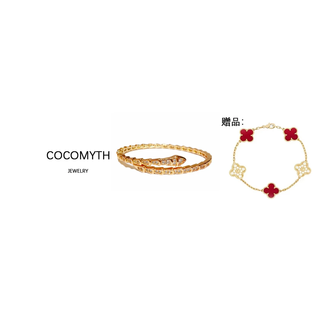 【春节不打烊】镀k金 高档轻者满Z新年蛇骨手镯(玫)J