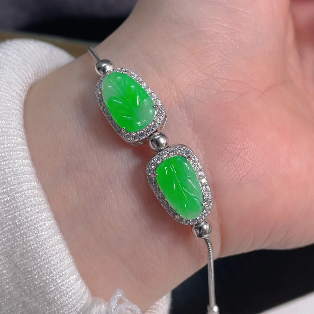 翡翠银S925镶嵌吊坠(不含链)