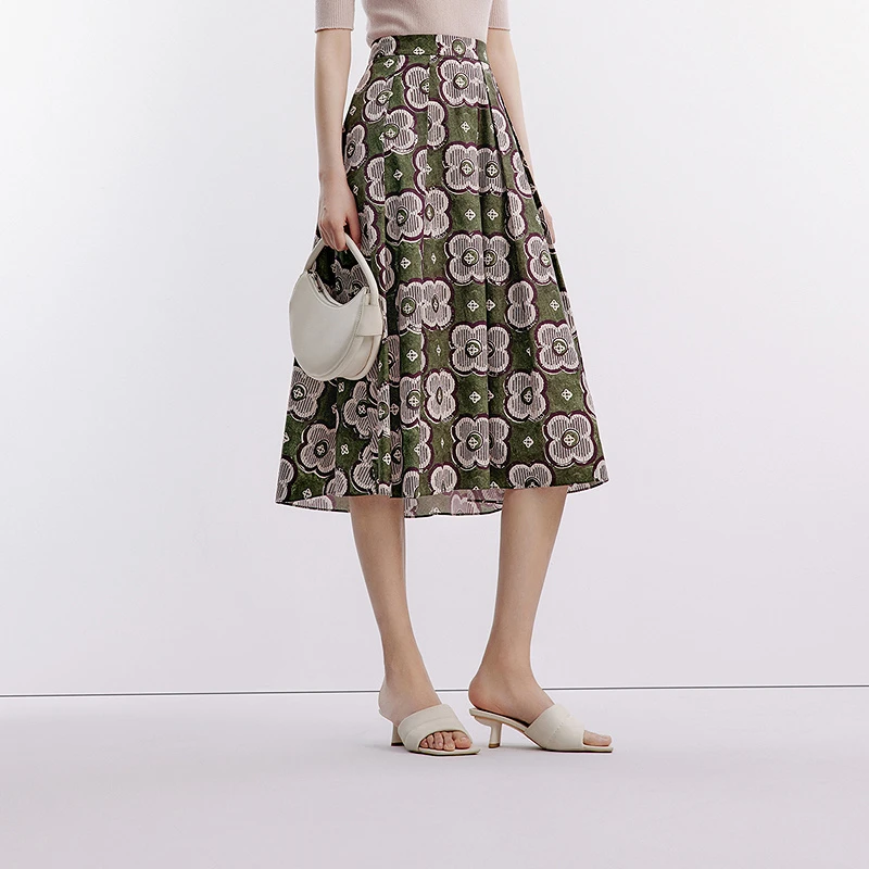 【商场同款】朗姿秋季新款半身裙半裙A字裙子