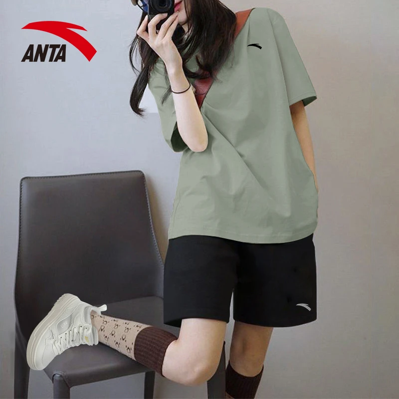 安踏运动套装女夏季新款速干透气中考体育跑步训练服休闲短袖短裤