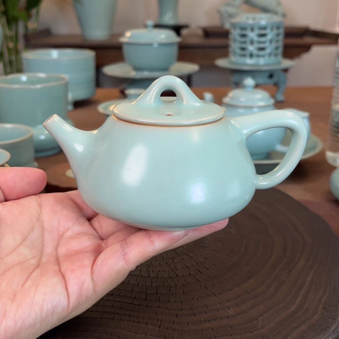 微瑕石瓢原矿汝官窑作品