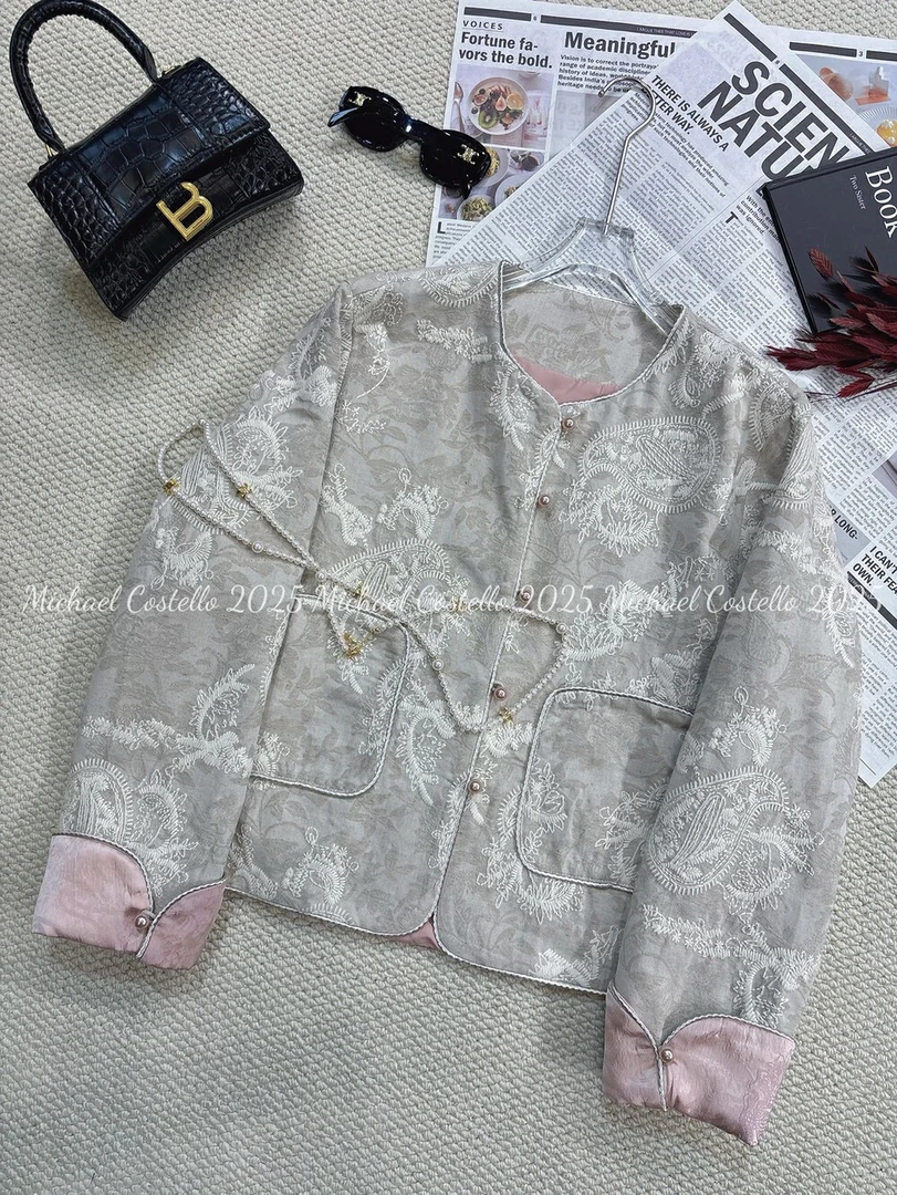 大掌柜推荐 超重工质感刺绣亚麻外套