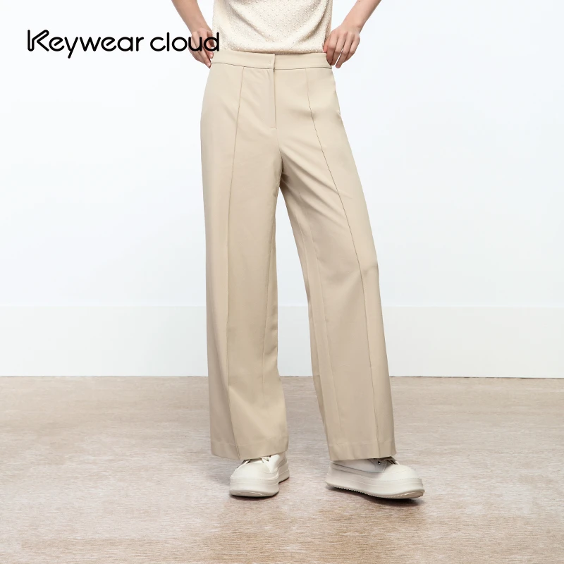 Keywearcloud奇威秋季直筒裤纯色长裤柔软亲肤休闲裤