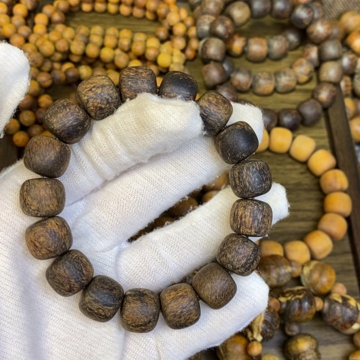 贡木手串/手链12/13黑油麻丝龙鳞