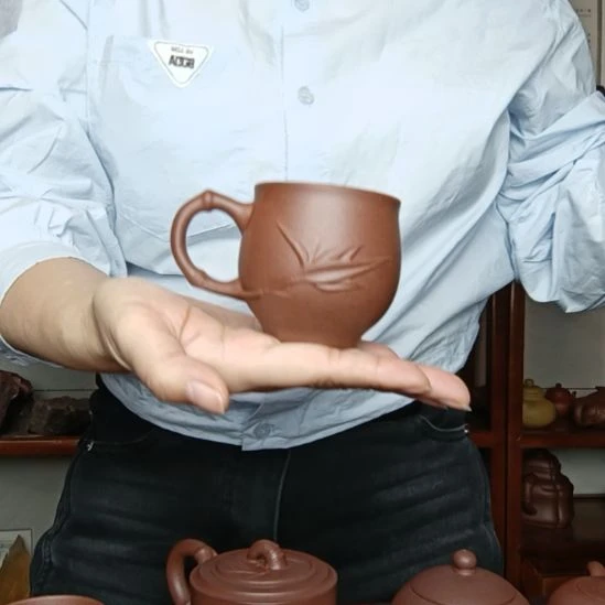 茶杯紫砂原矿底槽青  容量150 cc