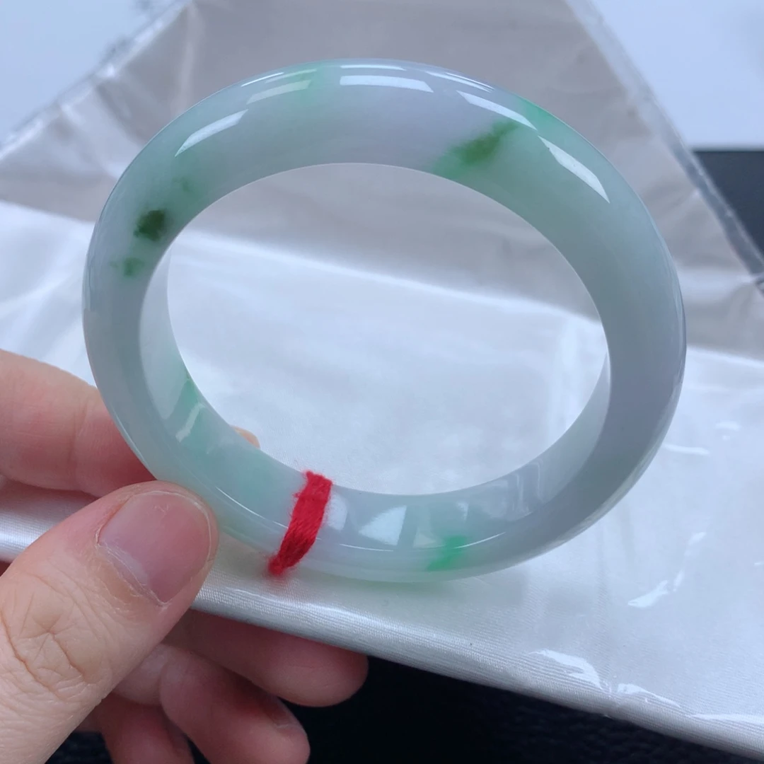 未镶嵌手镯翡翠缅甸天然翡翠手镯55圈口