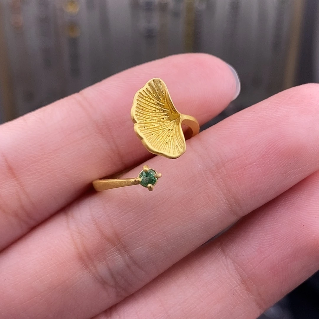 祖母绿戒指银S925镶嵌