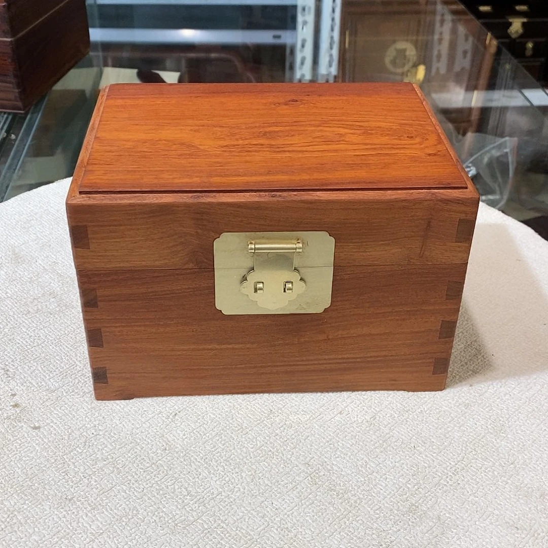 大果紫檀（缅甸花梨）独板首饰盒20/15/13