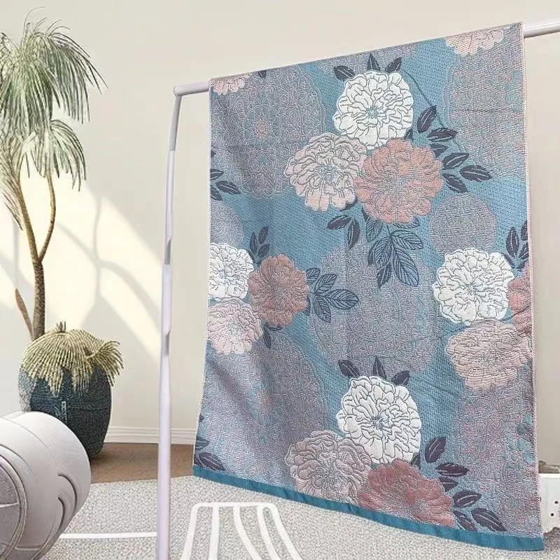 多功能纱布浴巾--花开富贵80*160