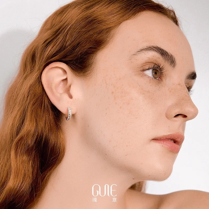 瑰意 925银耳饰 耳环女2025新款轻奢高级感小众时尚地层设计耳饰