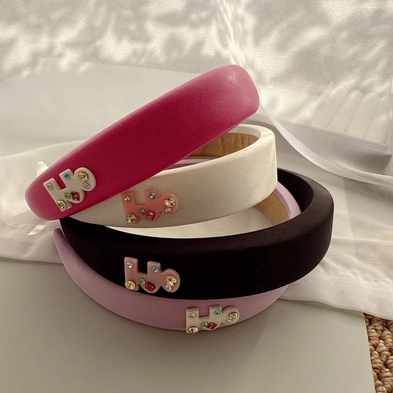 jioli/椒莉复古发饰增高颅顶发箍高级感水钻百搭布艺海绵头箍发饰