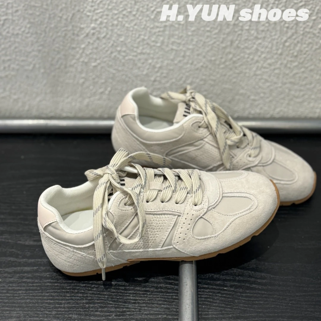 2025春夏新款小众设计感德训鞋真皮平底超软轻便运动休闲阿甘女鞋