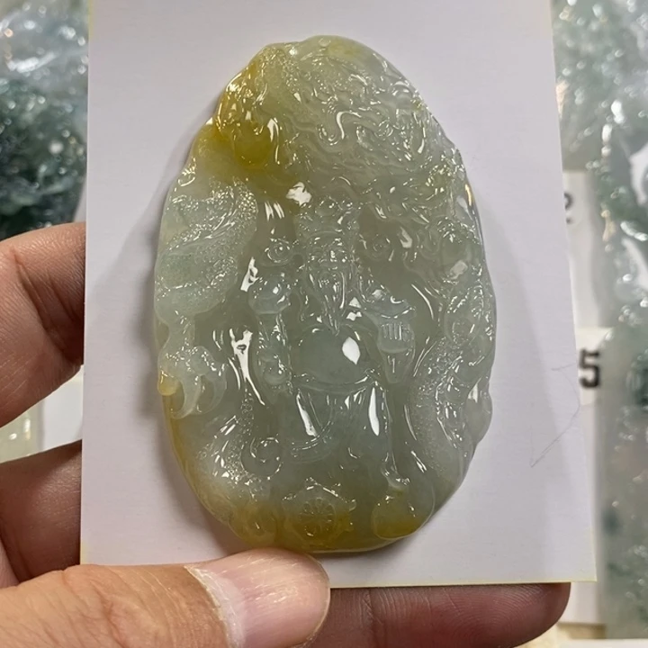 颈饰未镶嵌翡翠御龙财神