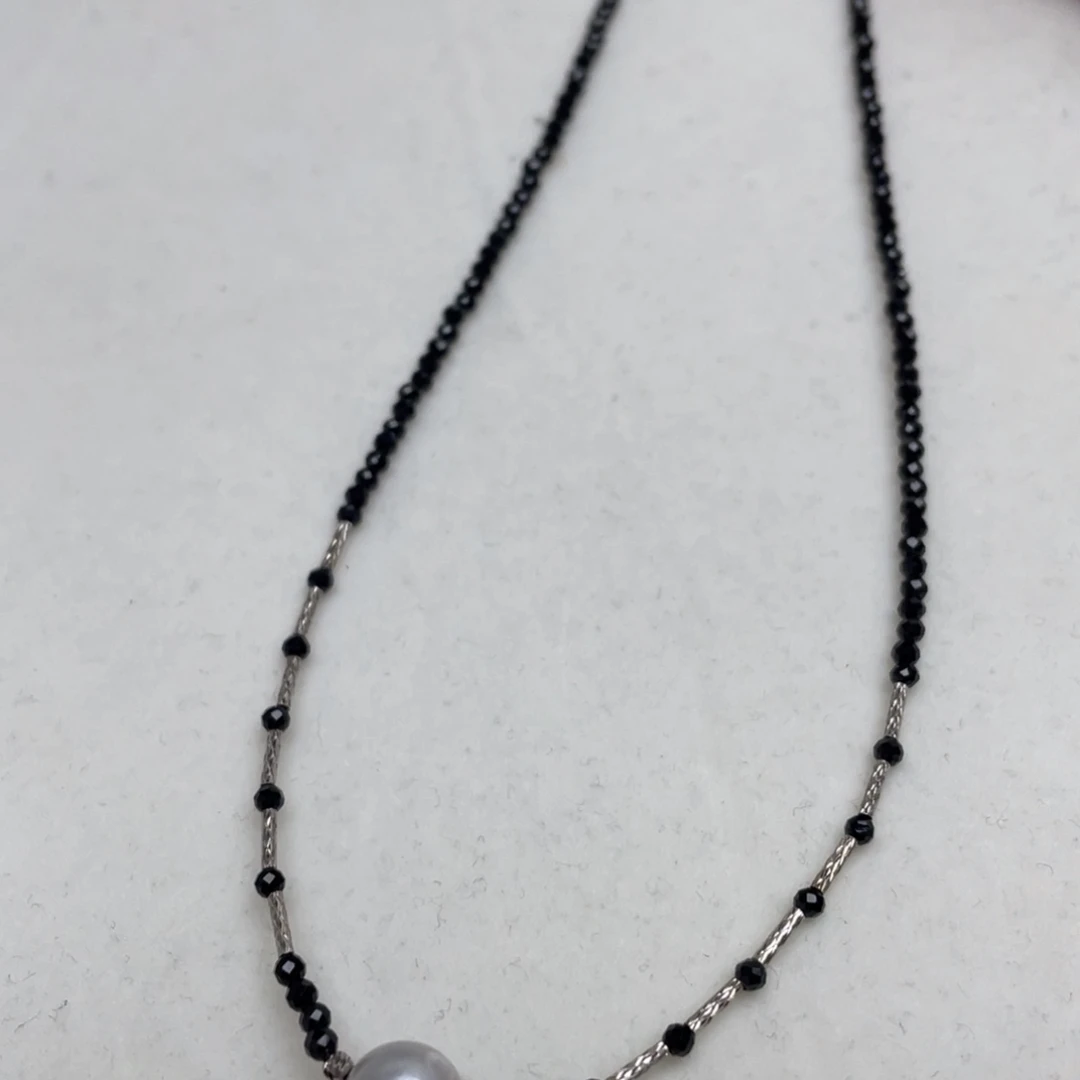 项链银S925镶嵌海水珍珠