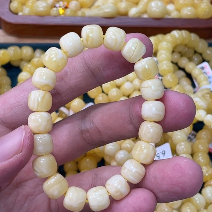蜜蜡手链未镶嵌姜*溜蜜蜡