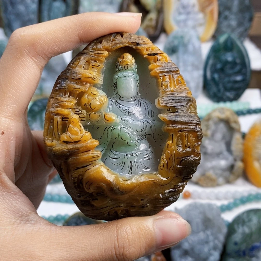 喜***儿定制翡翠未镶嵌观音