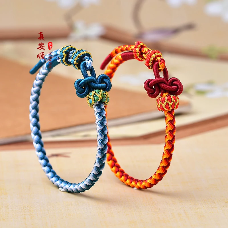 非金属布艺手链 红绳真安顺文昌结哪吒敖丙手链金榜好运龙鳞结