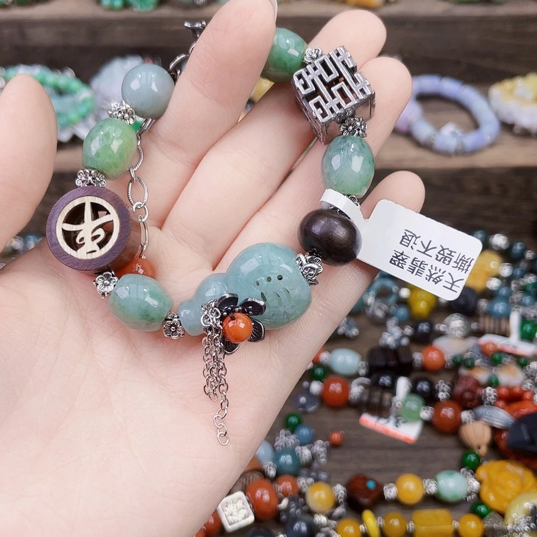 ᝰ***丫未镶嵌手链翡翠手链