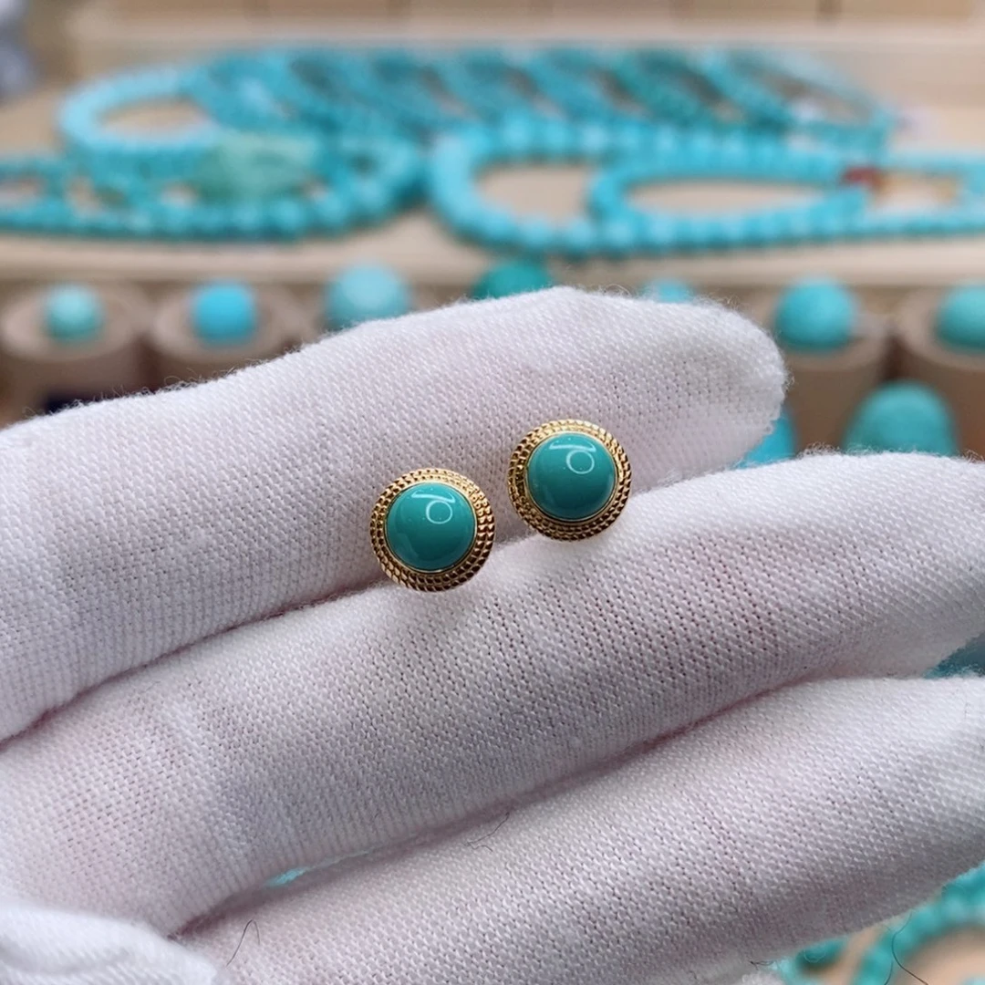 绿松石18K金镶嵌珠宝奇石