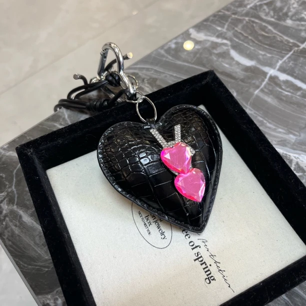 铜合金皮质项链 爱心YS字母毛衣链XL3938