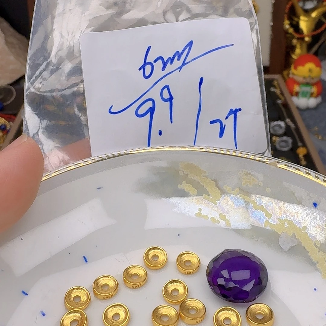 银S925镶嵌紫晶颈饰紫水晶925镶嵌178