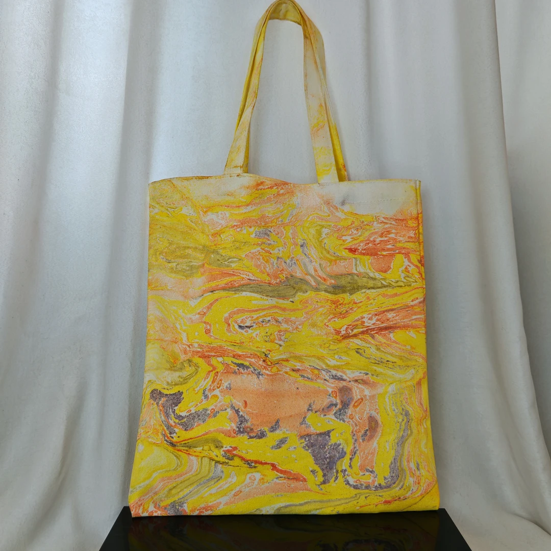 非遗漆染帆布单肩包，大容量古风，手工制作（可定制）