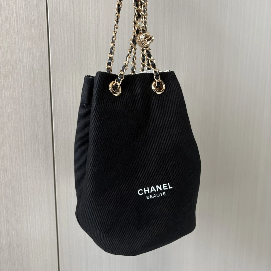 黑色束口包 手提包化妆包 大容量