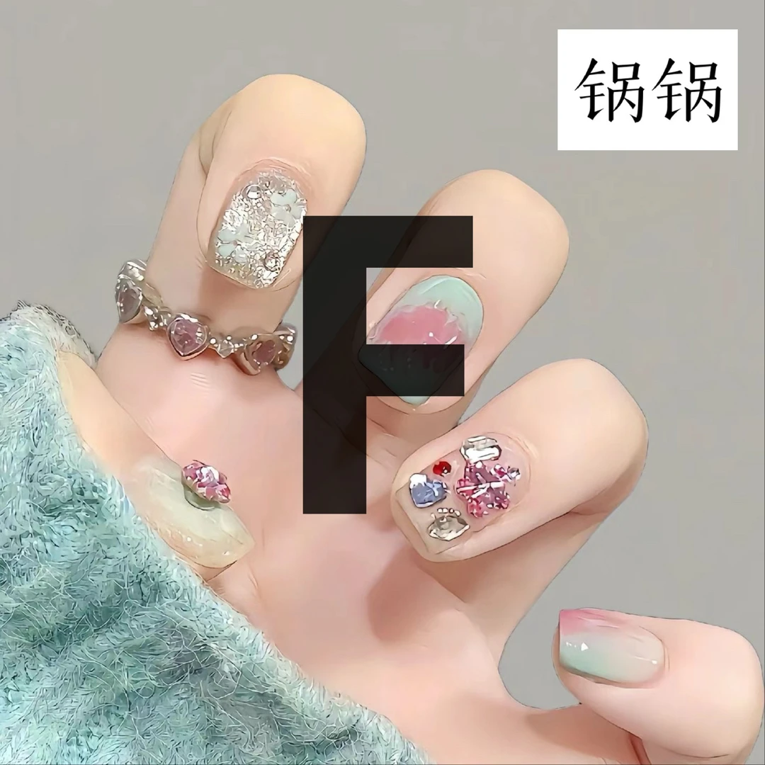 【F301-400】轻奢高级感裸色美甲纯手工穿戴甲简约短款学生上班族