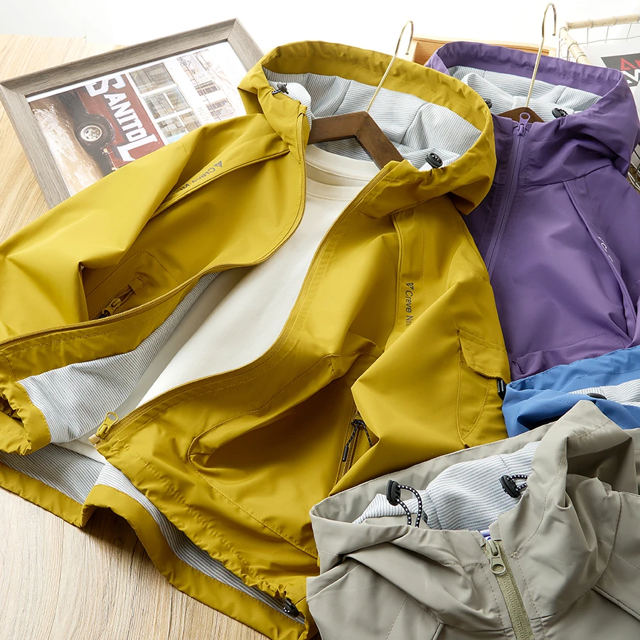 儿童冲锋衣2025春款男童女童连帽外套拉链休闲开衫C25048