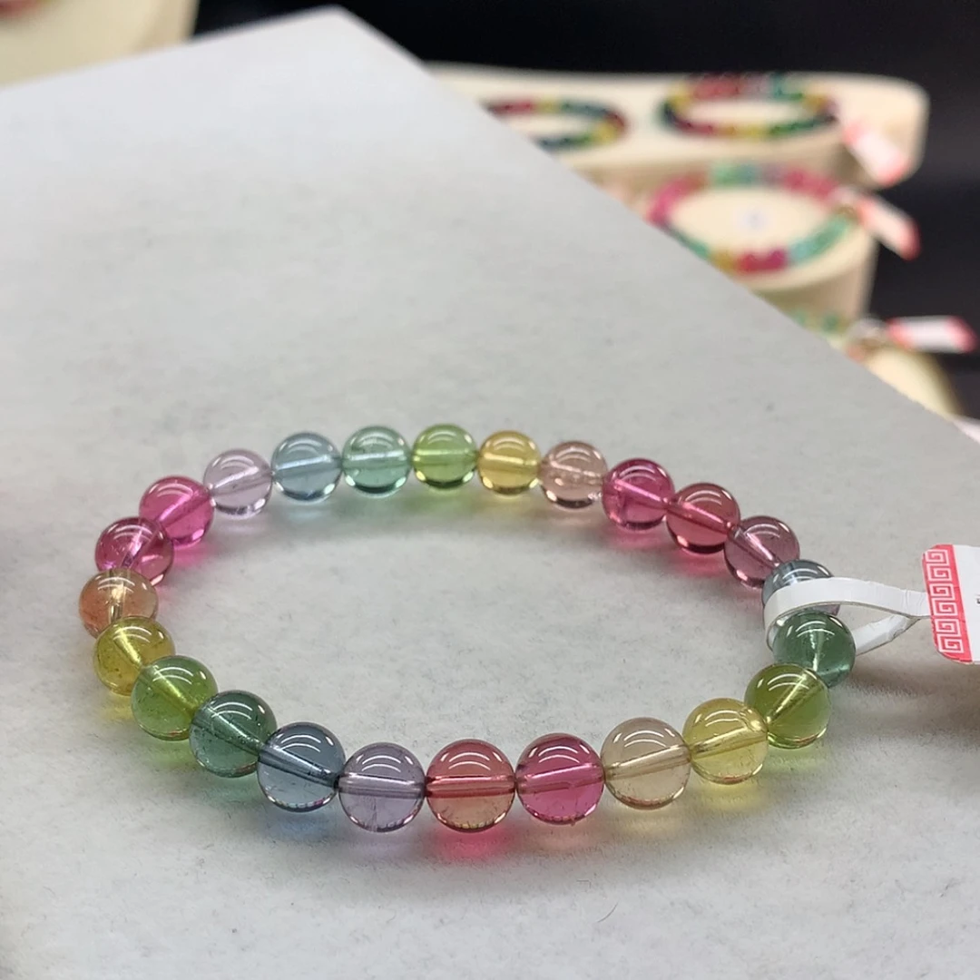 【闪购商品】未镶嵌手链碧玺荧光色标单圈7.2